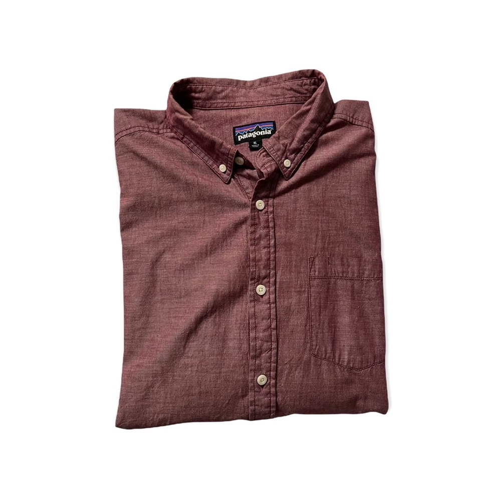Patagonia Red Long Sleeve Button Down Shirt